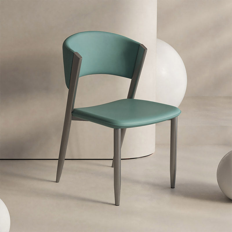 Faux lederen eetkamerstoelen Designer Style Open Back Armloze stoel