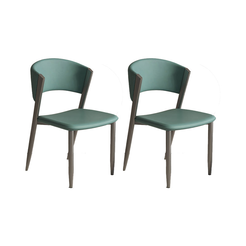 Faux lederen eetkamerstoelen Designer Style Open Back Armloze stoel