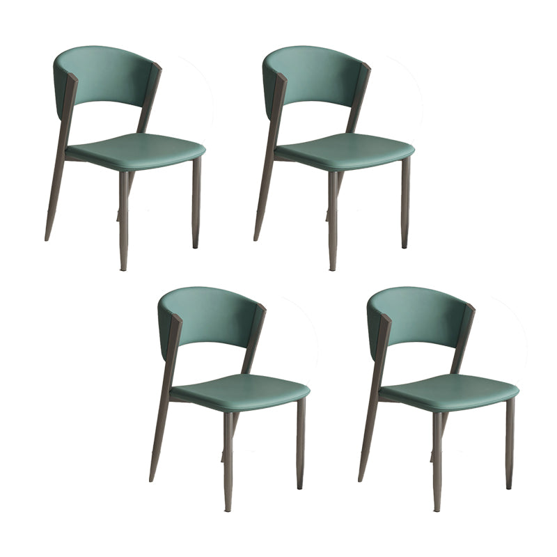 Faux lederen eetkamerstoelen Designer Style Open Back Armloze stoel