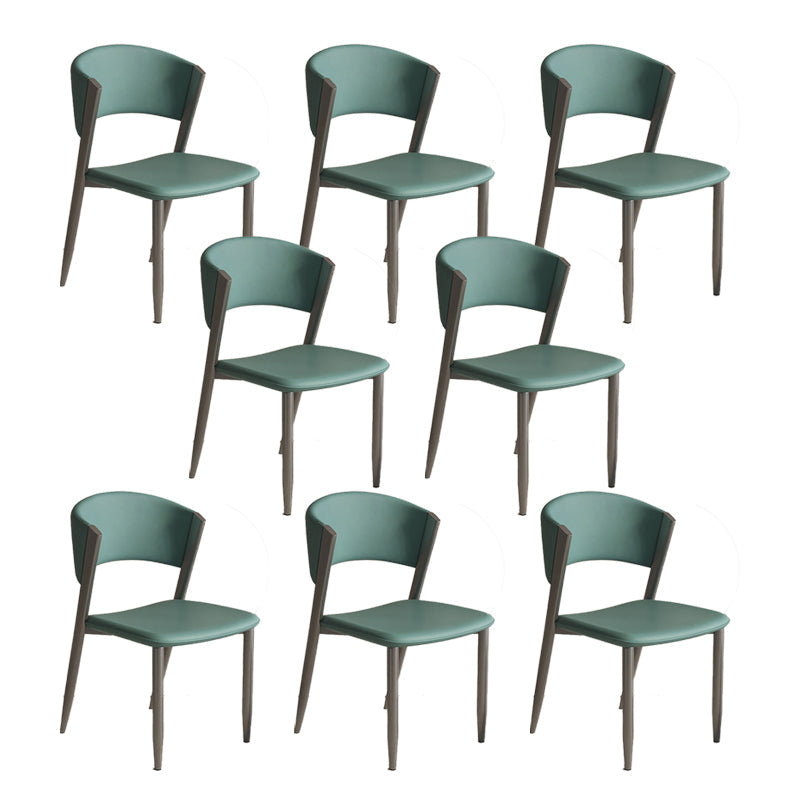 Faux lederen eetkamerstoelen Designer Style Open Back Armloze stoel