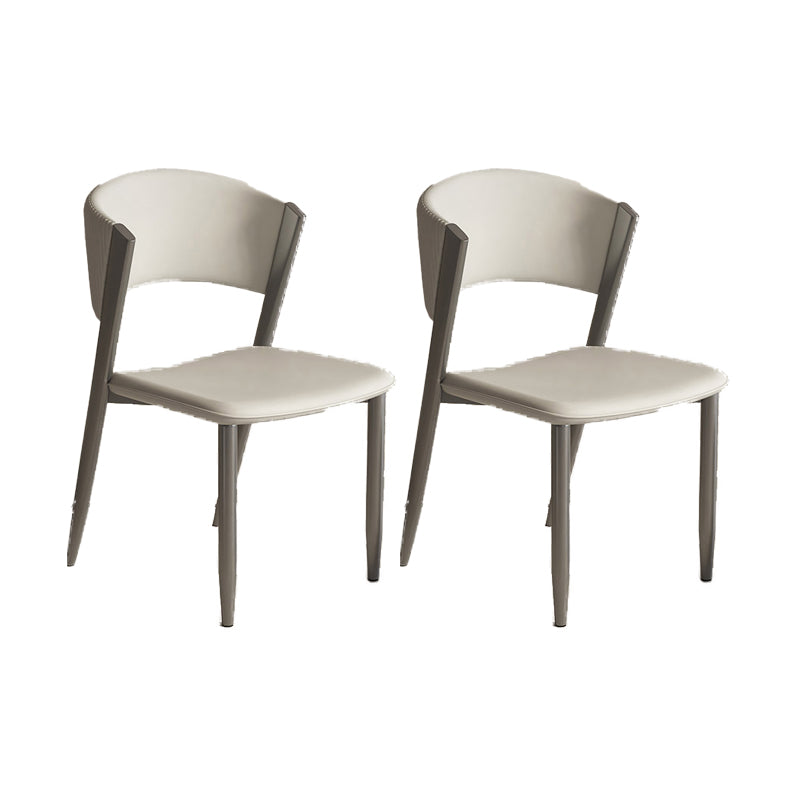 Faux lederen eetkamerstoelen Designer Style Open Back Armloze stoel