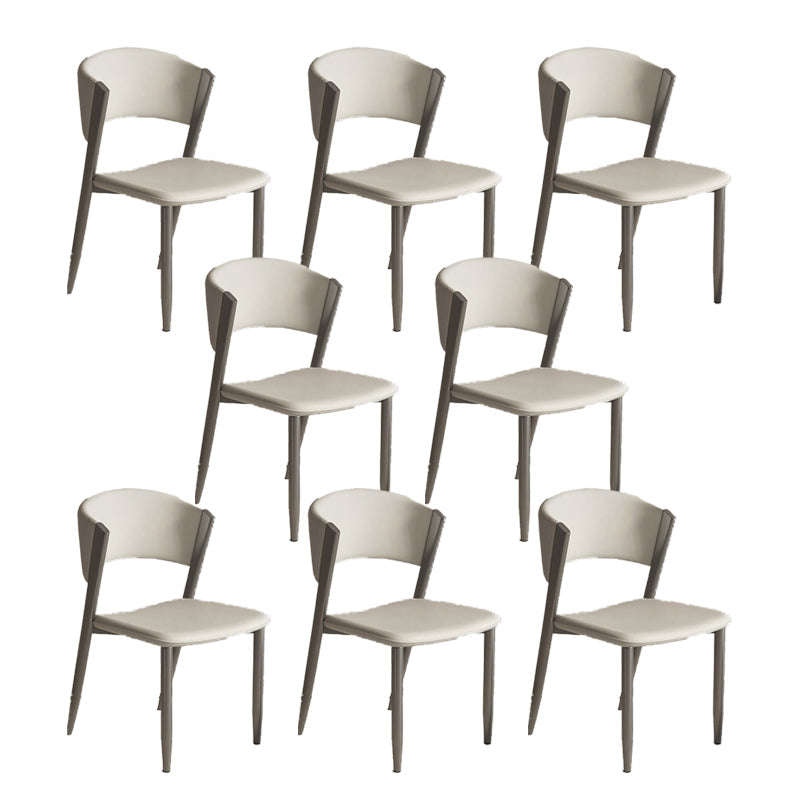 Faux lederen eetkamerstoelen Designer Style Open Back Armloze stoel