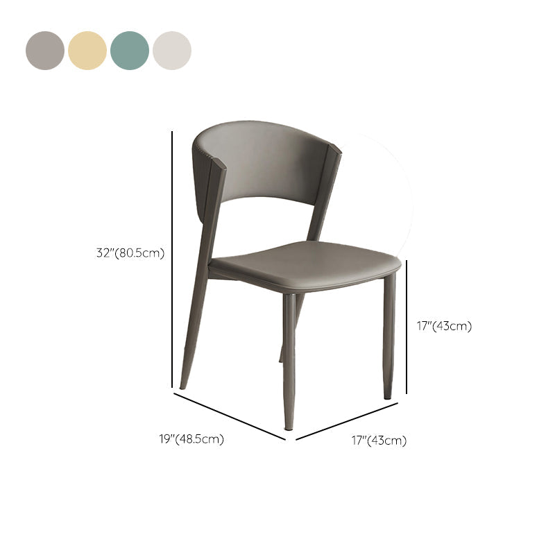 Faux lederen eetkamerstoelen Designer Style Open Back Armloze stoel