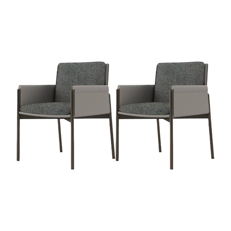 Industrial Upholstered Arm Chair Parsons Dining Room Dining Chair Grey 2 Piece Set Clearhalo 'Dining Chairs' 'Dining Tables & Seating' 'dining_chair' 'furn' 'furn_dining_chair' 'Furniture' 'Kitchen & Dining Furniture' 7163129