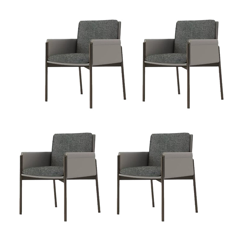 Industrial Upholstered Arm Chair Parsons Dining Room Dining Chair Grey 4 Piece Set Clearhalo 'Dining Chairs' 'Dining Tables & Seating' 'dining_chair' 'furn' 'furn_dining_chair' 'Furniture' 'Kitchen & Dining Furniture' 7163131