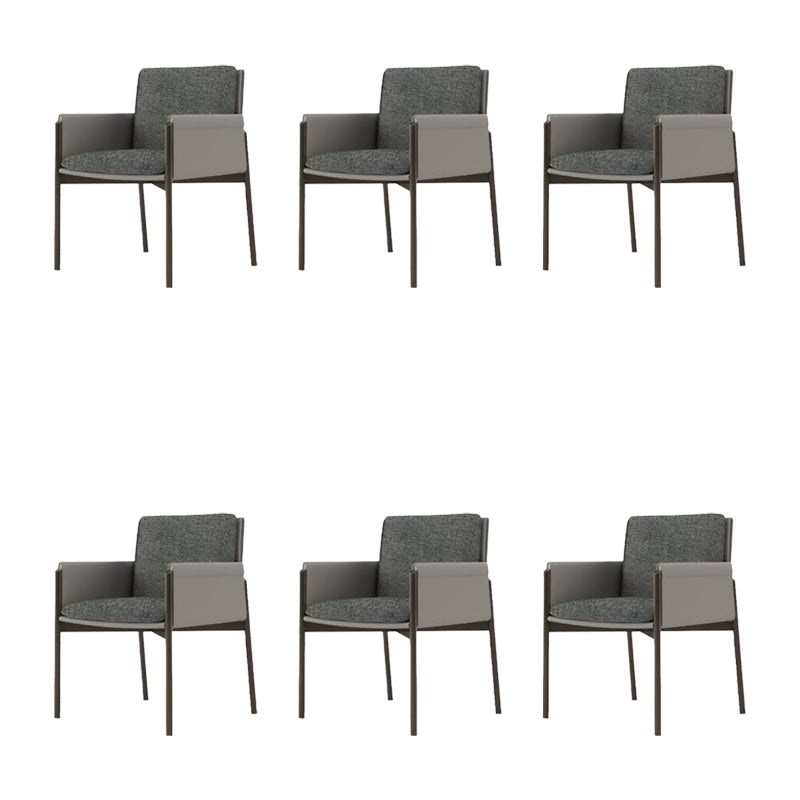 Industrial Upholstered Arm Chair Parsons Dining Room Dining Chair Grey 6 Piece Set Clearhalo 'Dining Chairs' 'Dining Tables & Seating' 'dining_chair' 'furn' 'furn_dining_chair' 'Furniture' 'Kitchen & Dining Furniture' 7163132