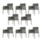 Industrial Upholstered Arm Chair Parsons Dining Room Dining Chair Grey 8 Piece Set Clearhalo 'Dining Chairs' 'Dining Tables & Seating' 'dining_chair' 'furn' 'furn_dining_chair' 'Furniture' 'Kitchen & Dining Furniture' 7163135