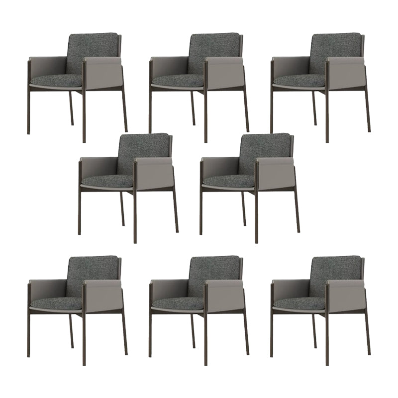 Industrial Upholstered Arm Chair Parsons Dining Room Dining Chair Grey 8 Piece Set Clearhalo 'Dining Chairs' 'Dining Tables & Seating' 'dining_chair' 'furn' 'furn_dining_chair' 'Furniture' 'Kitchen & Dining Furniture' 7163135