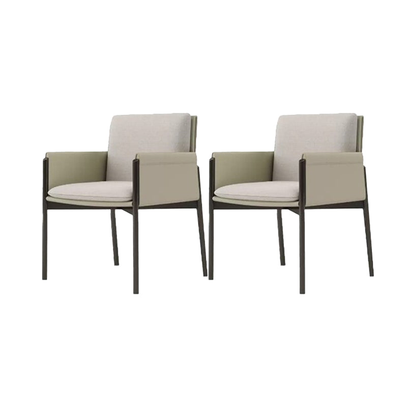 Industrial Upholstered Arm Chair Parsons Dining Room Dining Chair White 2 Piece Set Clearhalo 'Dining Chairs' 'Dining Tables & Seating' 'dining_chair' 'furn' 'furn_dining_chair' 'Furniture' 'Kitchen & Dining Furniture' 7163139