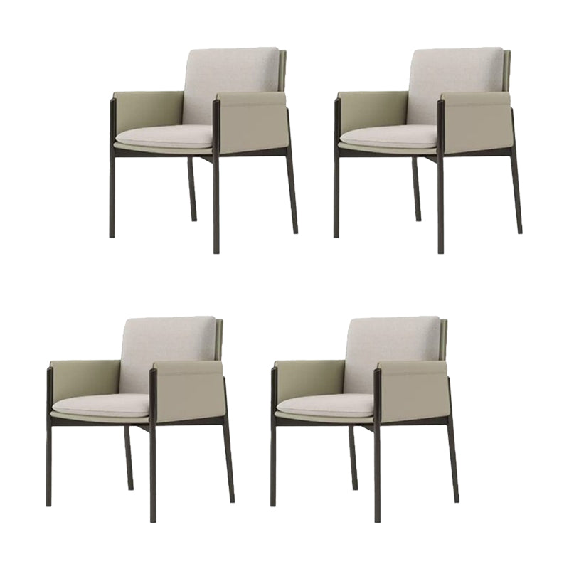 Industrial Upholstered Arm Chair Parsons Dining Room Dining Chair White 4 Piece Set Clearhalo 'Dining Chairs' 'Dining Tables & Seating' 'dining_chair' 'furn' 'furn_dining_chair' 'Furniture' 'Kitchen & Dining Furniture' 7163141