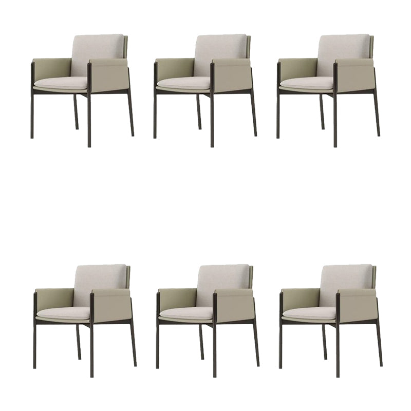Industrial Upholstered Arm Chair Parsons Dining Room Dining Chair White 6 Piece Set Clearhalo 'Dining Chairs' 'Dining Tables & Seating' 'dining_chair' 'furn' 'furn_dining_chair' 'Furniture' 'Kitchen & Dining Furniture' 7163143