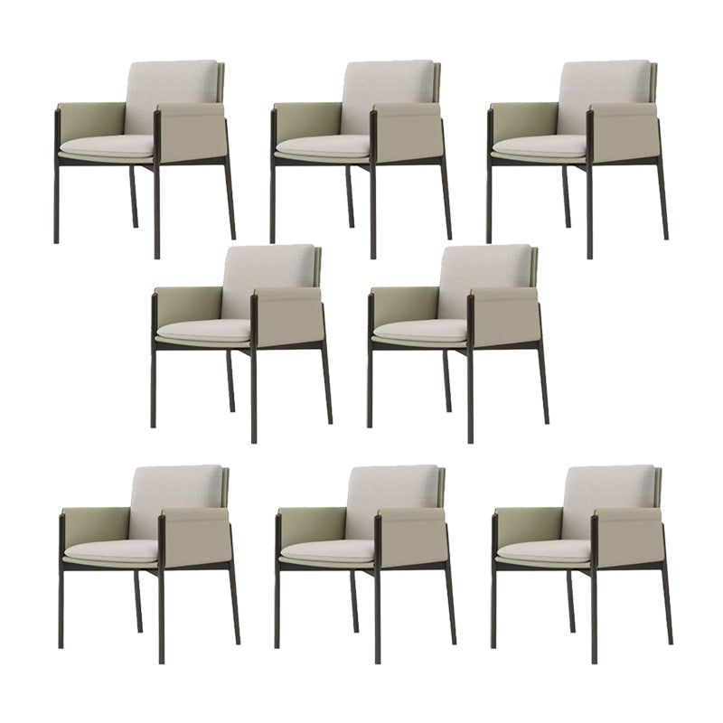 Industrial Upholstered Arm Chair Parsons Dining Room Dining Chair White 8 Piece Set Clearhalo 'Dining Chairs' 'Dining Tables & Seating' 'dining_chair' 'furn' 'furn_dining_chair' 'Furniture' 'Kitchen & Dining Furniture' 7163144