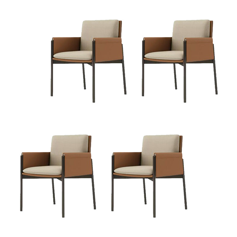 Industrial Upholstered Arm Chair Parsons Dining Room Dining Chair Brown 4 Piece Set Clearhalo 'Dining Chairs' 'Dining Tables & Seating' 'dining_chair' 'furn' 'furn_dining_chair' 'Furniture' 'Kitchen & Dining Furniture' 7163147
