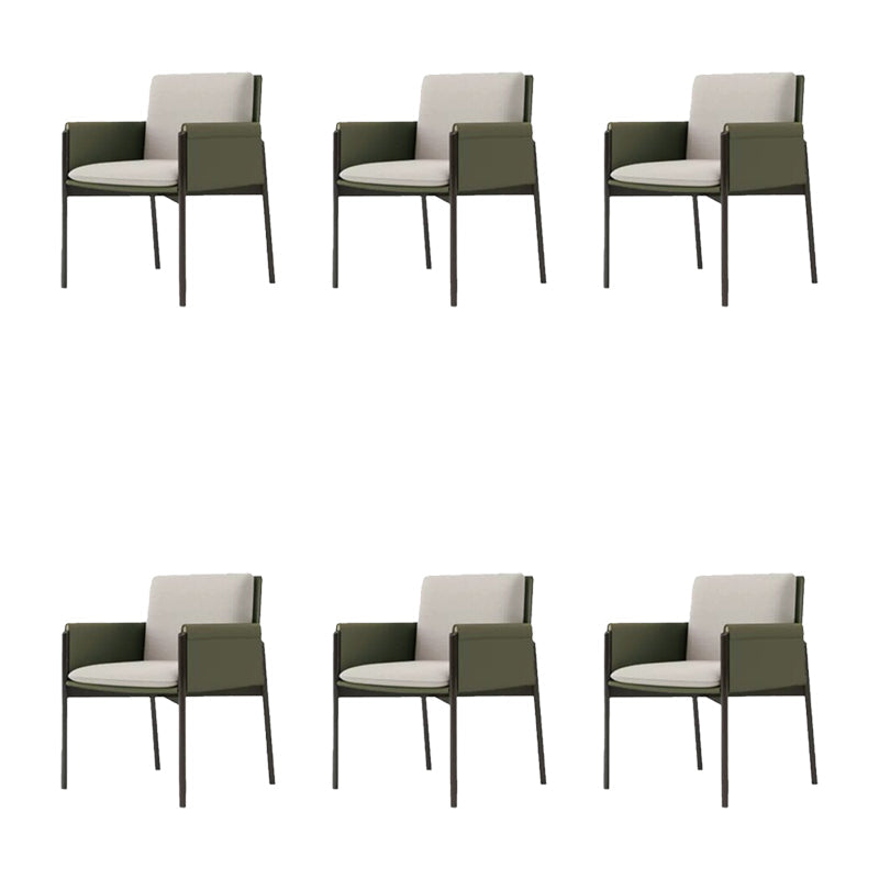 Industrial Upholstered Arm Chair Parsons Dining Room Dining Chair Green 6 Piece Set Clearhalo 'Dining Chairs' 'Dining Tables & Seating' 'dining_chair' 'furn' 'furn_dining_chair' 'Furniture' 'Kitchen & Dining Furniture' 7163153