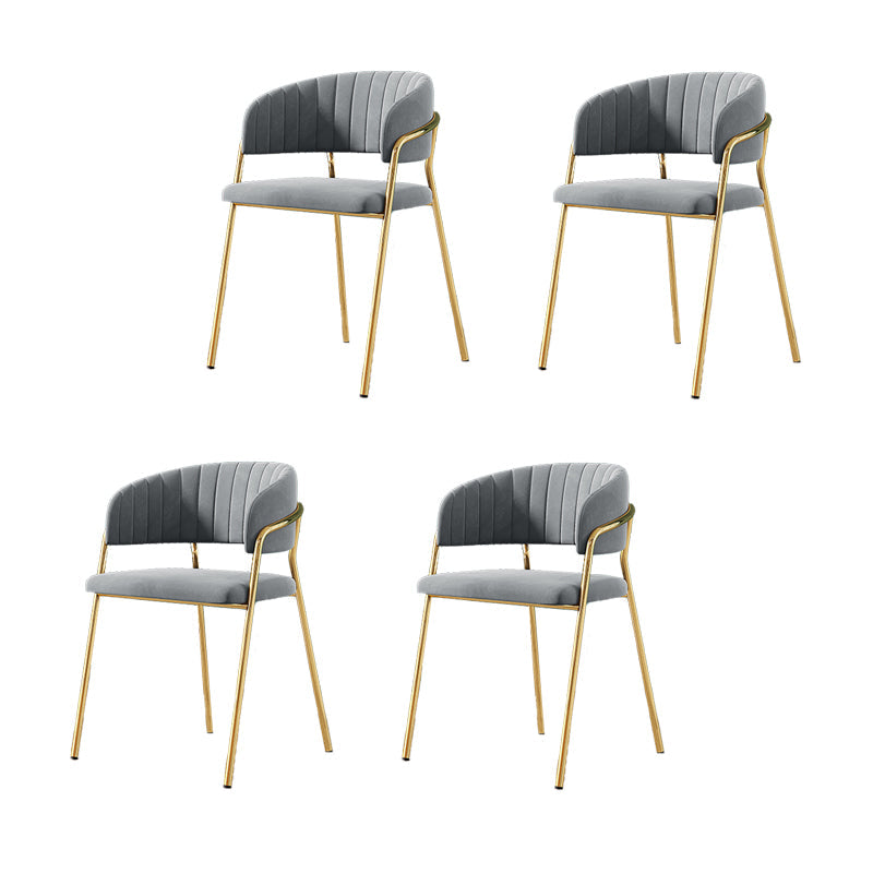 Gestoffeerde eetkamerstoel Glam -stijl Open achterstoel voor de eetkamer