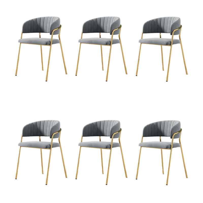 Gestoffeerde eetkamerstoel Glam -stijl Open achterstoel voor de eetkamer