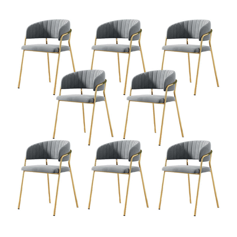 Gestoffeerde eetkamerstoel Glam -stijl Open achterstoel voor de eetkamer