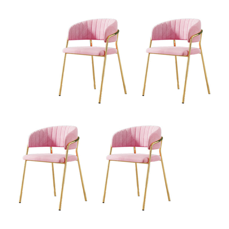 Gestoffeerde eetkamerstoel Glam -stijl Open achterstoel voor de eetkamer