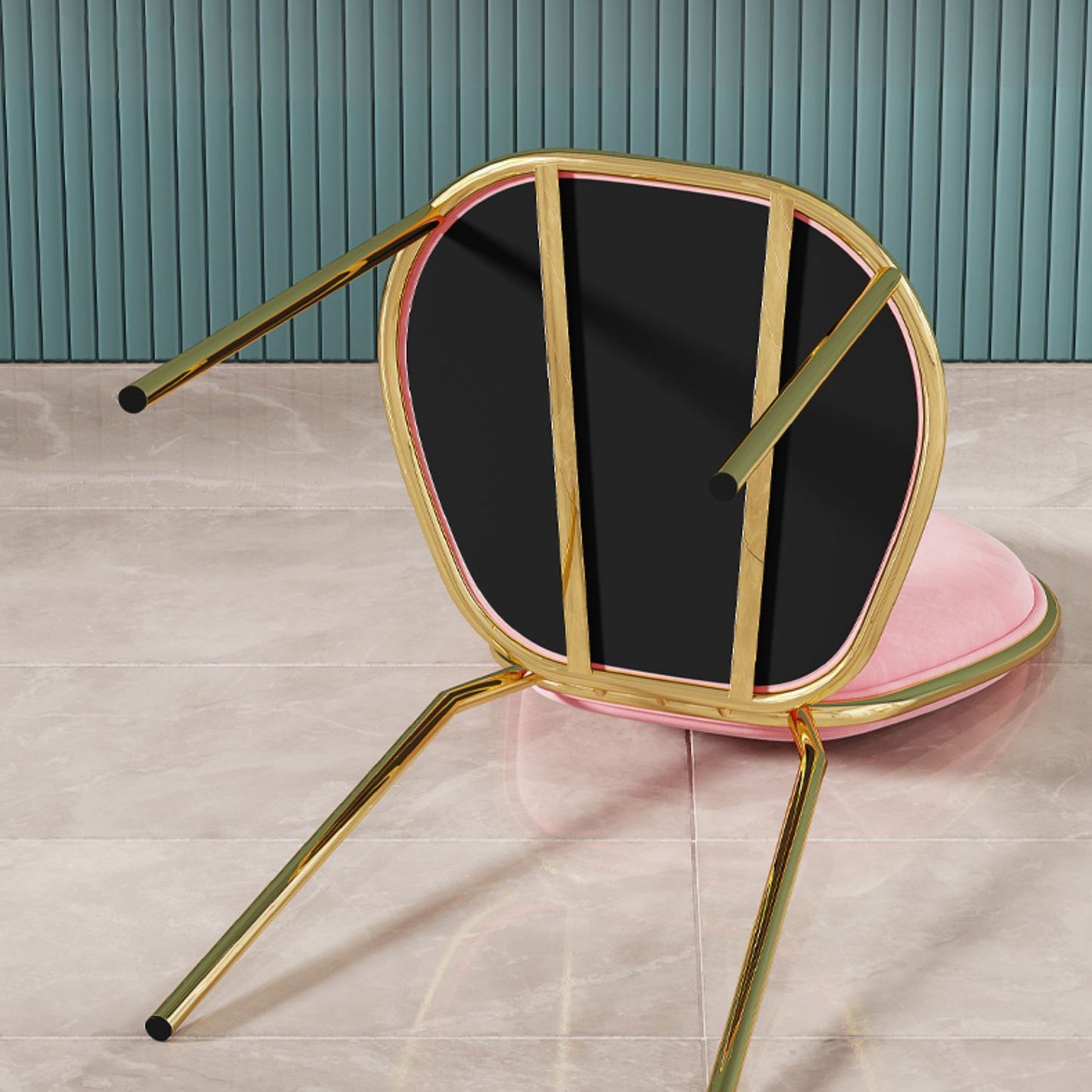 Gestoffeerde eetkamerstoel Glam -stijl Open achterstoel voor de eetkamer