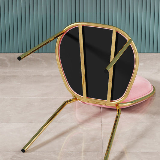 Upholstered Dining Chair Glam Style Open Back Arm Chair for Dining Room