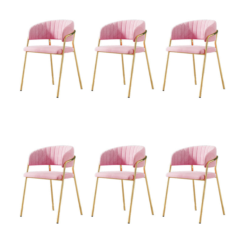 Gestoffeerde eetkamerstoel Glam -stijl Open achterstoel voor de eetkamer