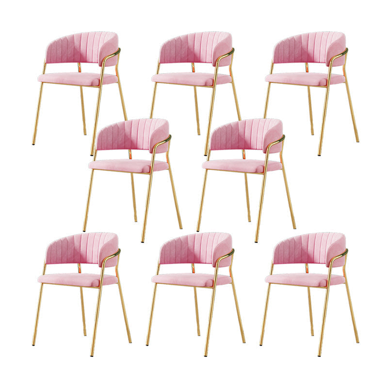 Gestoffeerde eetkamerstoel Glam -stijl Open achterstoel voor de eetkamer