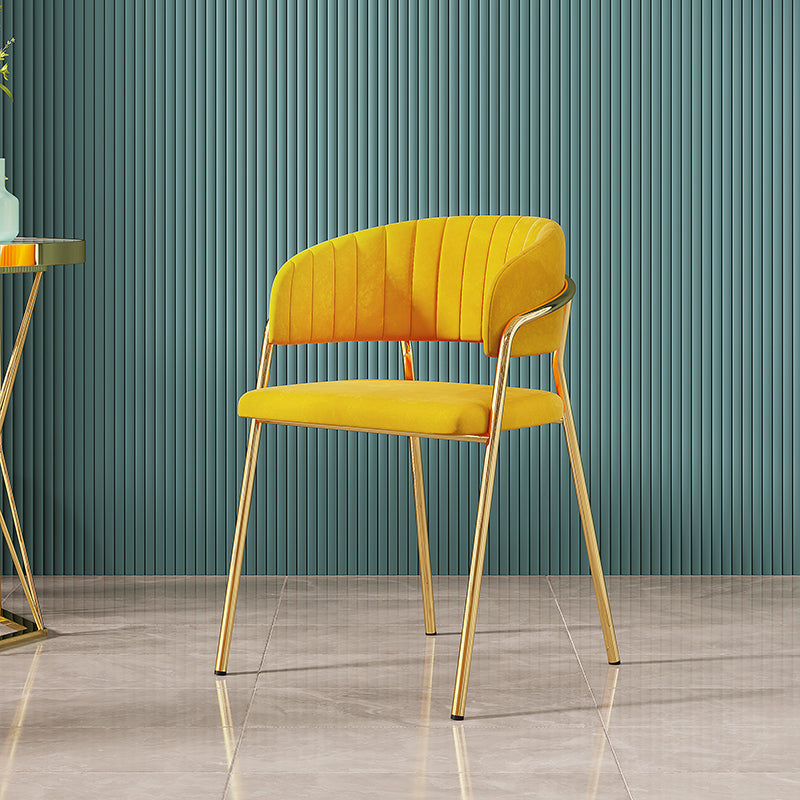 Gestoffeerde eetkamerstoel Glam -stijl Open achterstoel voor de eetkamer