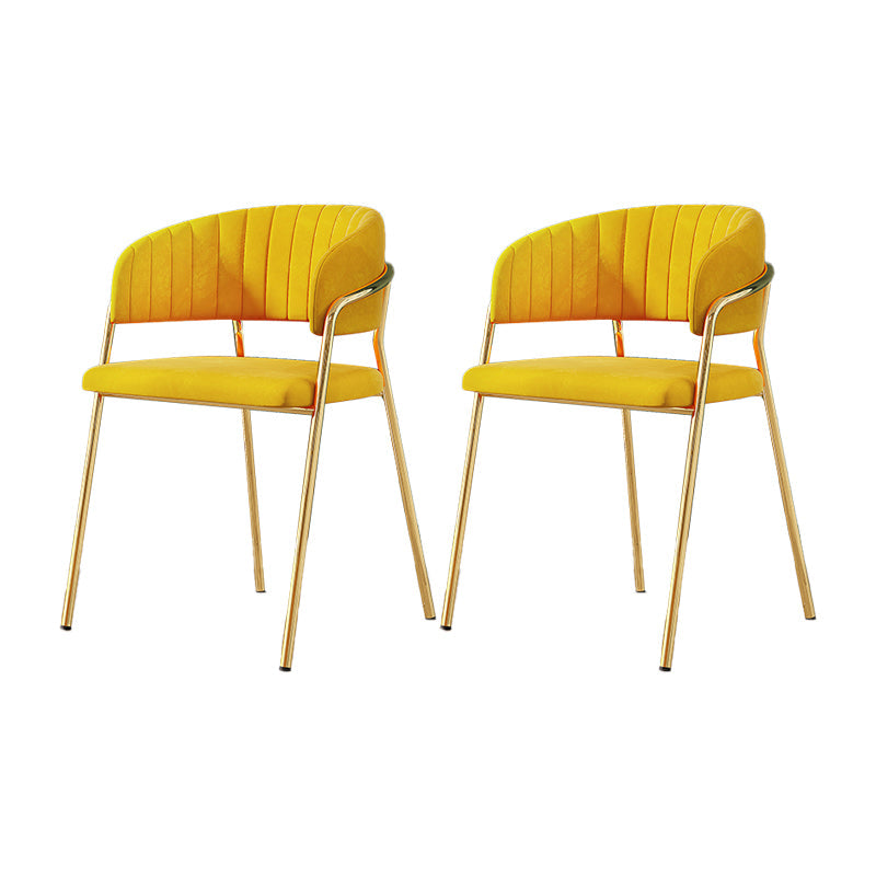 Gestoffeerde eetkamerstoel Glam -stijl Open achterstoel voor de eetkamer