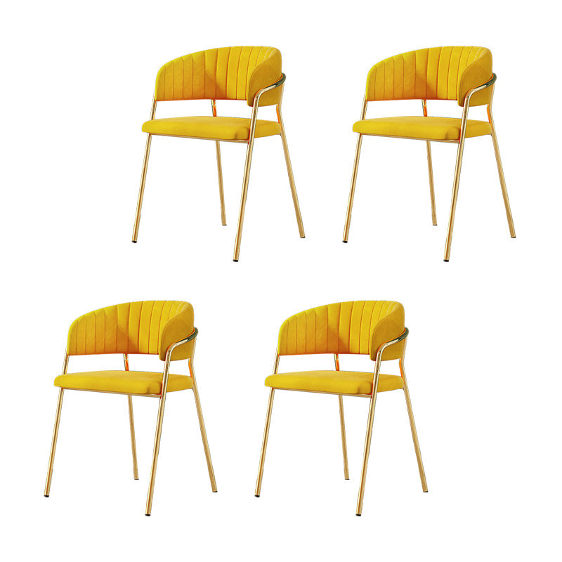 Gestoffeerde eetkamerstoel Glam -stijl Open achterstoel voor de eetkamer