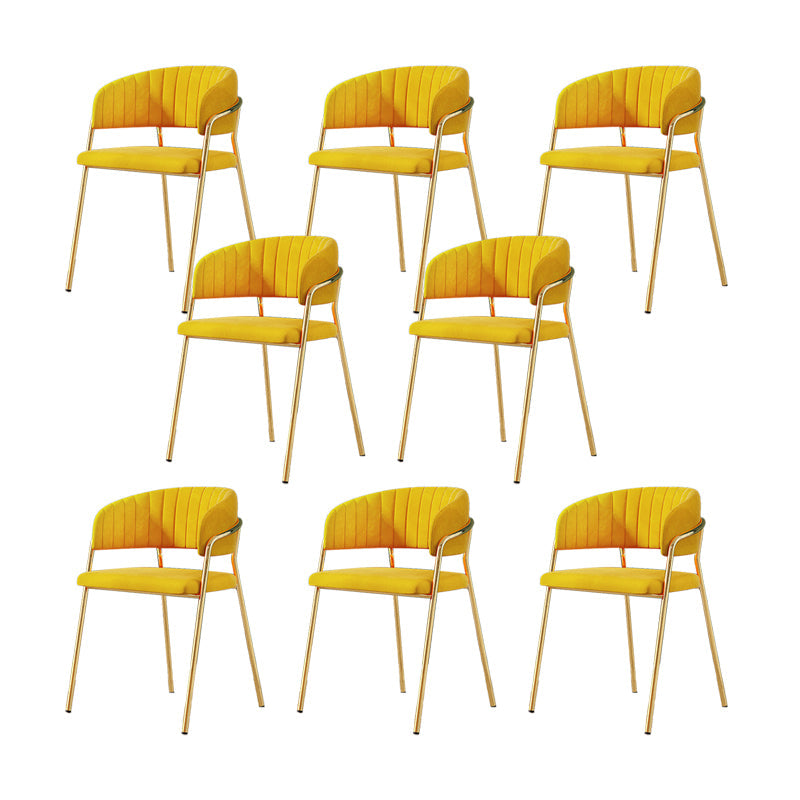 Gestoffeerde eetkamerstoel Glam -stijl Open achterstoel voor de eetkamer