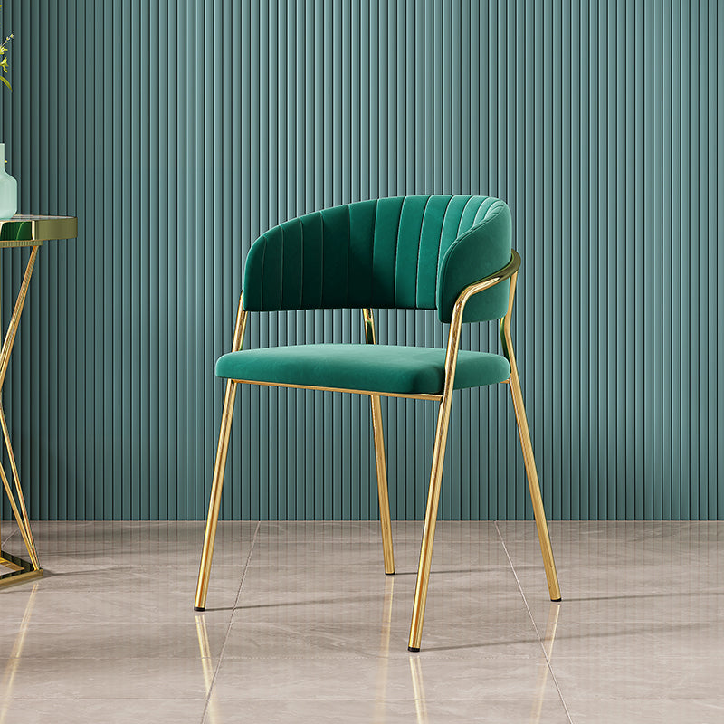 Gestoffeerde eetkamerstoel Glam -stijl Open achterstoel voor de eetkamer