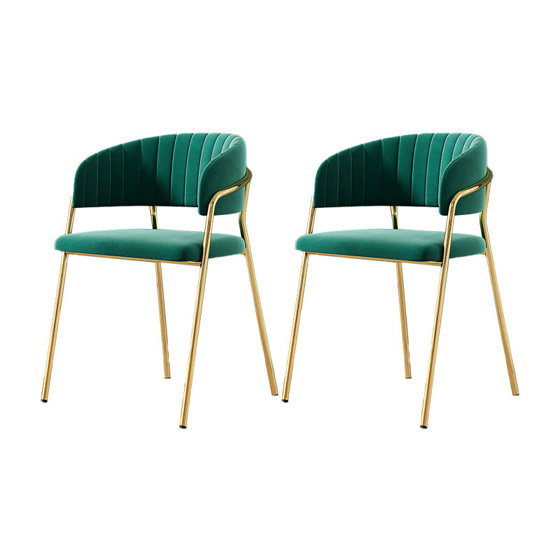 Gestoffeerde eetkamerstoel Glam -stijl Open achterstoel voor de eetkamer