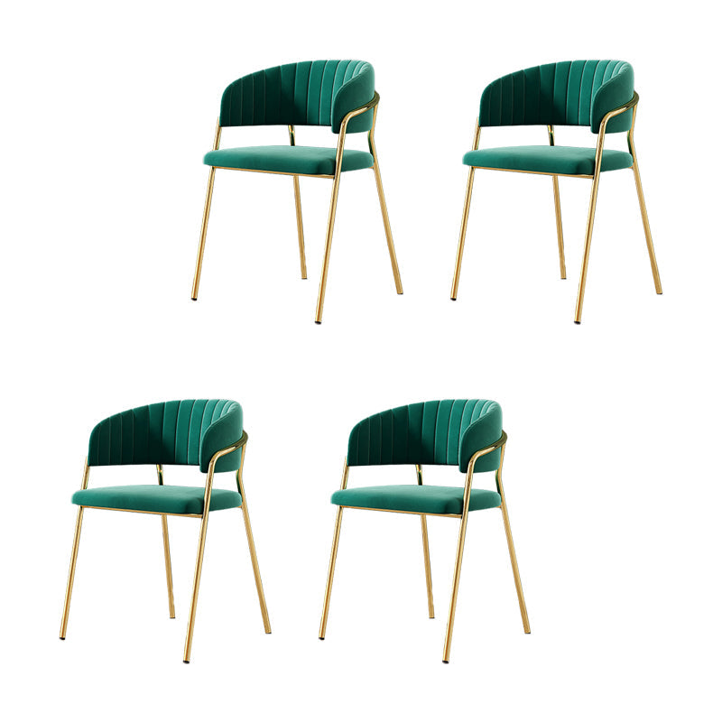 Gestoffeerde eetkamerstoel Glam -stijl Open achterstoel voor de eetkamer