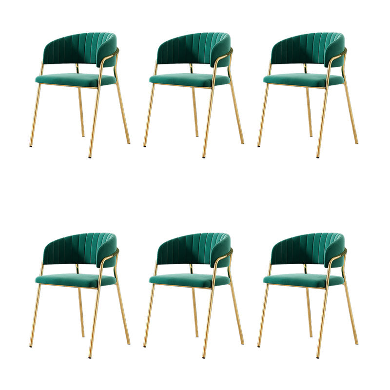 Gestoffeerde eetkamerstoel Glam -stijl Open achterstoel voor de eetkamer