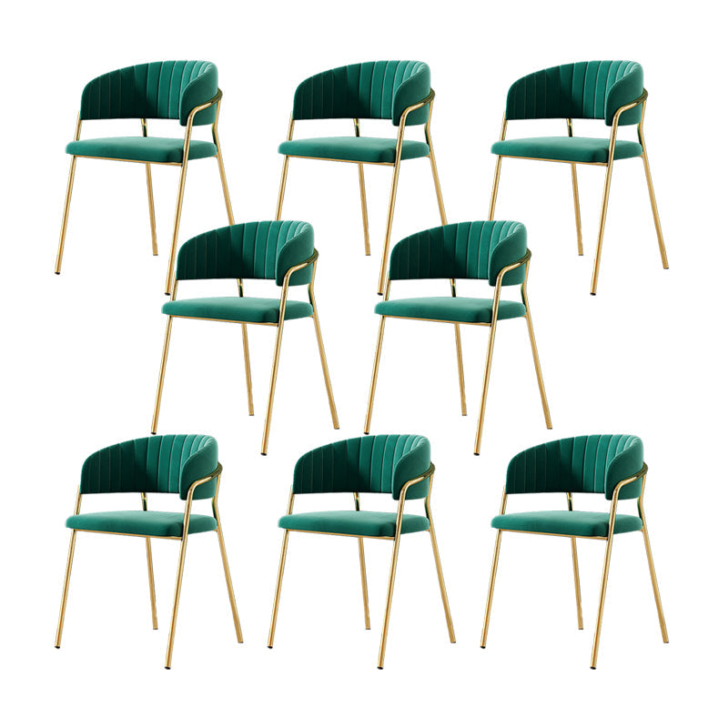 Gestoffeerde eetkamerstoel Glam -stijl Open achterstoel voor de eetkamer