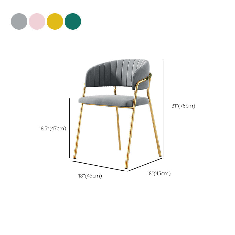 Gestoffeerde eetkamerstoel Glam -stijl Open achterstoel voor de eetkamer