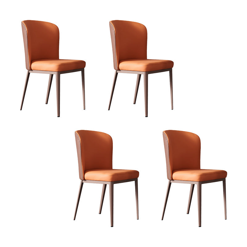 Eetkamer metalen benen stoel faux lederen parsons eetkamerstoel