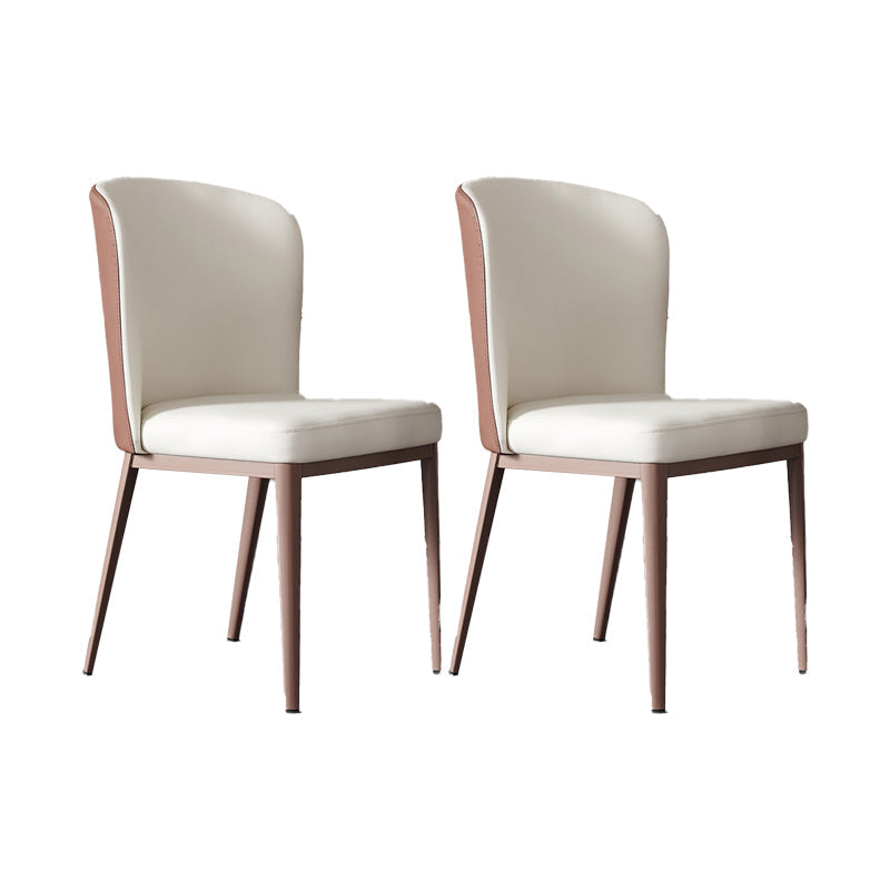 Eetkamer metalen benen stoel faux lederen parsons eetkamerstoel