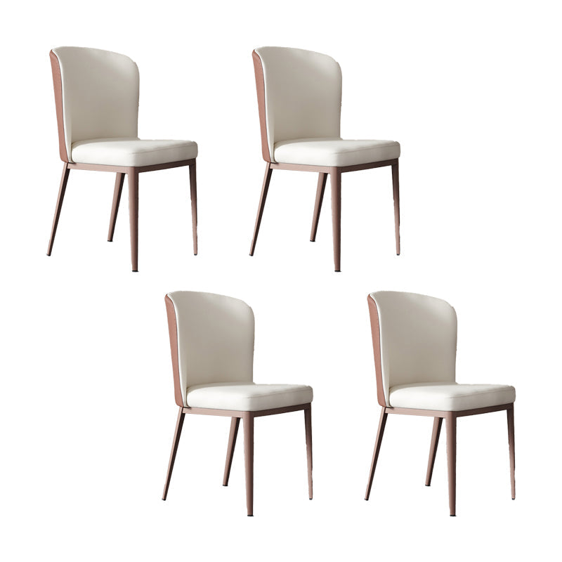 Eetkamer metalen benen stoel faux lederen parsons eetkamerstoel