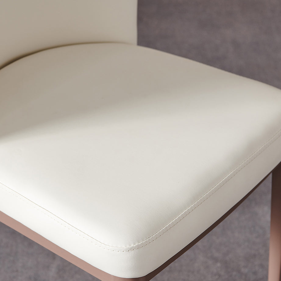 Eetkamer metalen benen stoel faux lederen parsons eetkamerstoel