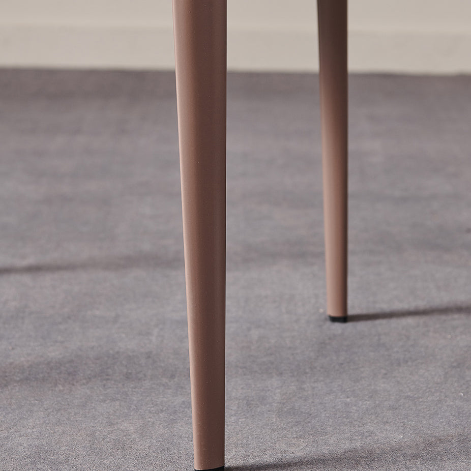 Eetkamer metalen benen stoel faux lederen parsons eetkamerstoel