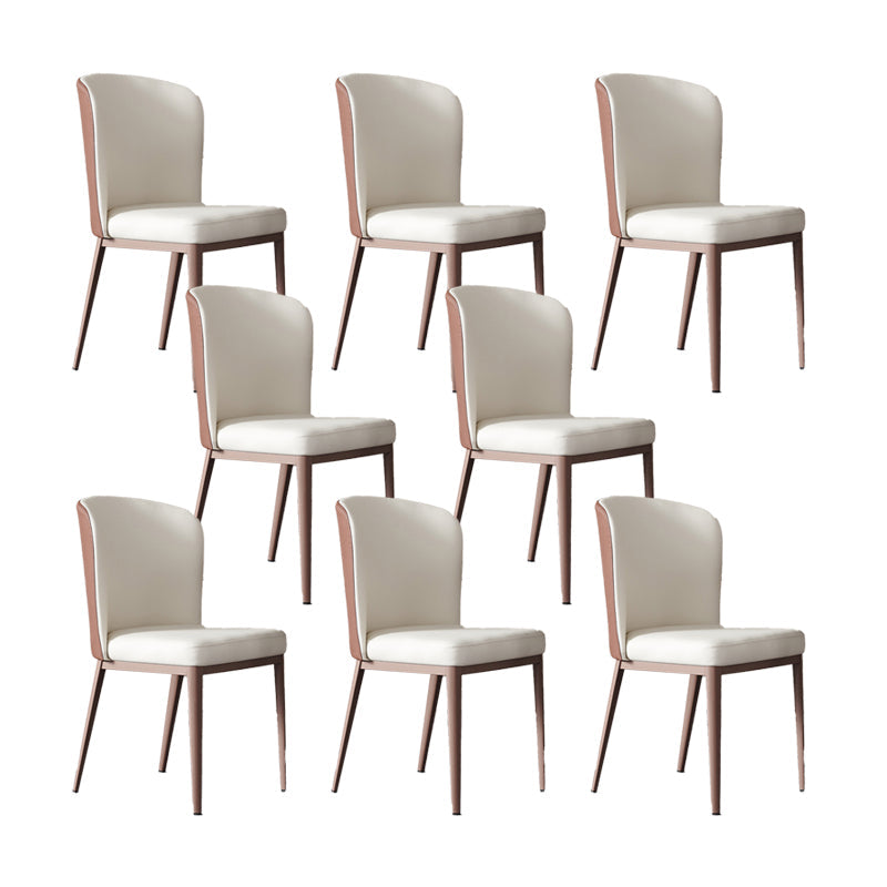 Eetkamer metalen benen stoel faux lederen parsons eetkamerstoel