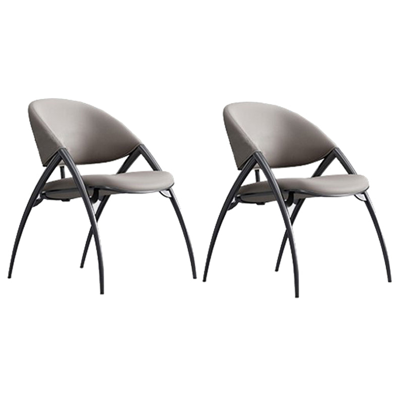 Glam keuken gestoffeerde zijstoel metalen benen Dining Armloze stoel