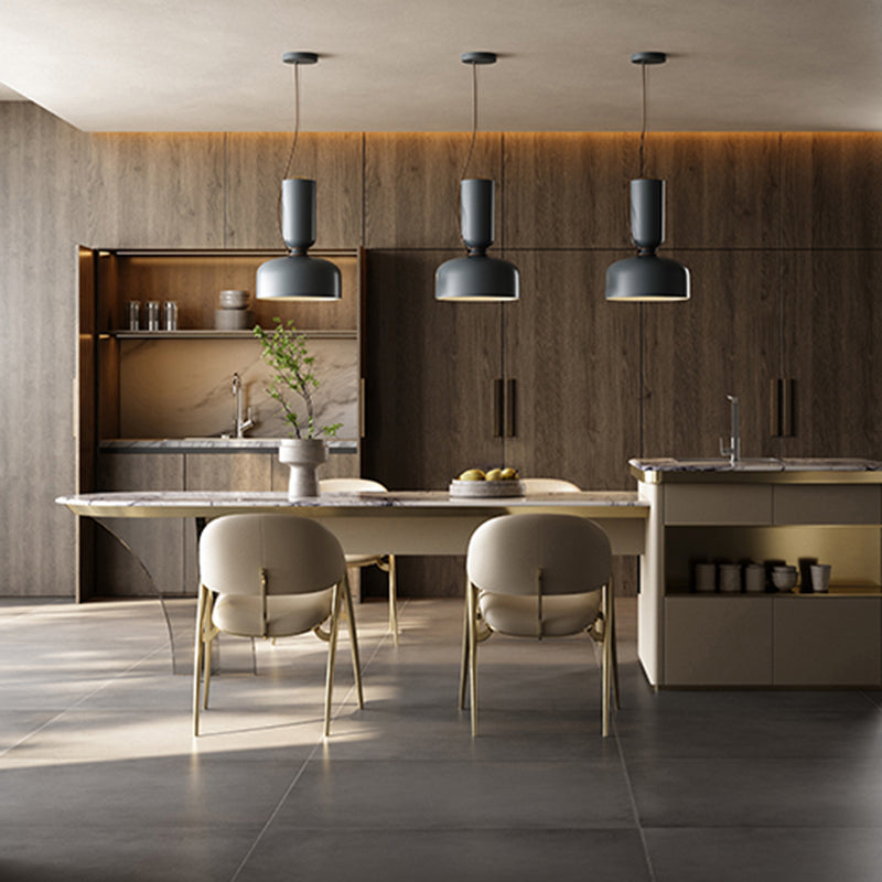 Glam keuken gestoffeerde zijstoel metalen benen Dining Armloze stoel