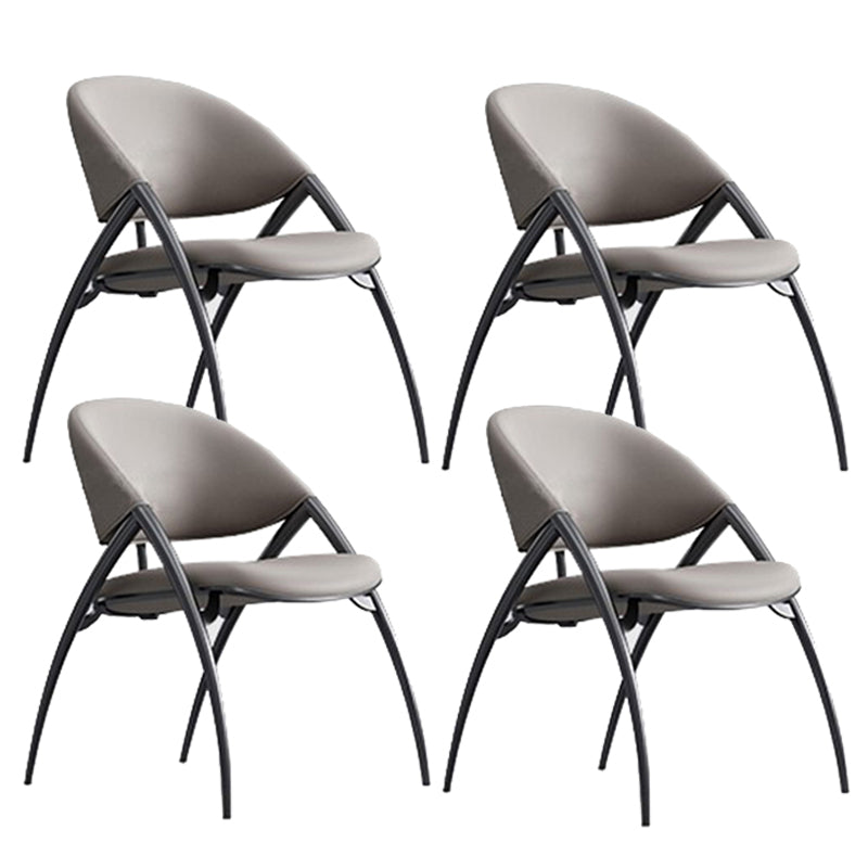 Glam keuken gestoffeerde zijstoel metalen benen Dining Armloze stoel