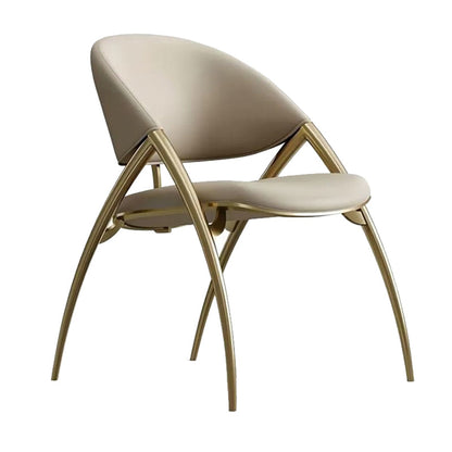 Glam keuken gestoffeerde zijstoel metalen benen Dining Armloze stoel