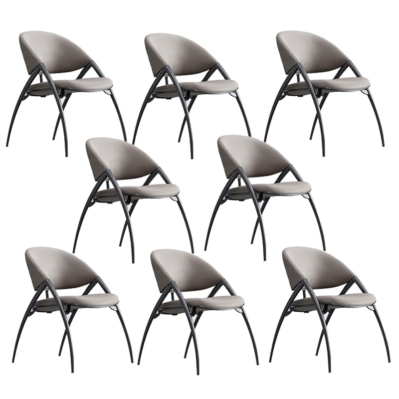 Glam keuken gestoffeerde zijstoel metalen benen Dining Armloze stoel