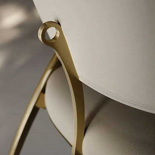 Glam Kitchen Upholstered Side Chair Metal Legs Dining Armless Chair