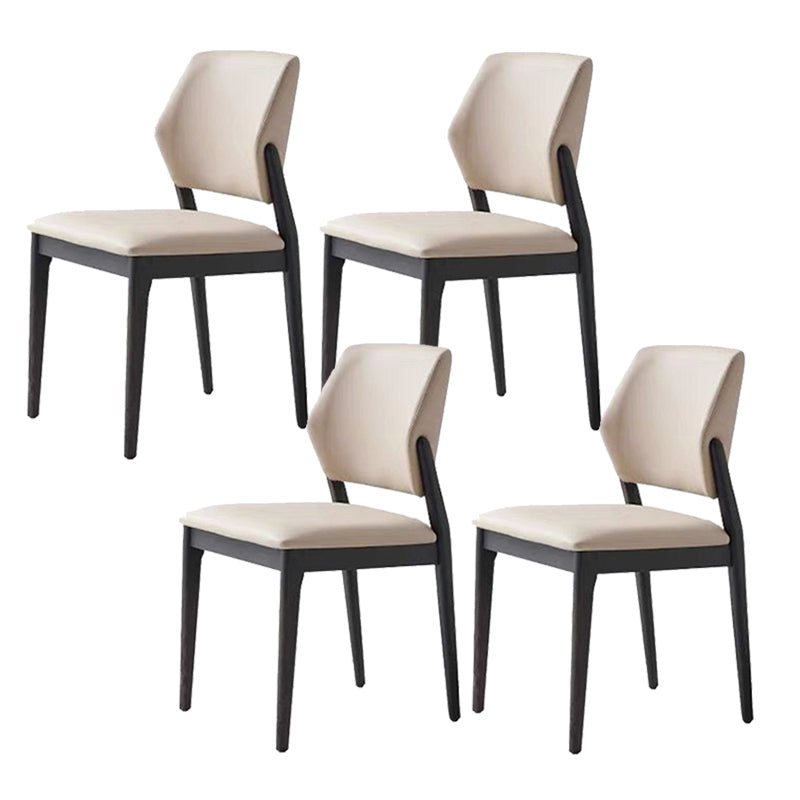 Industrial Upholstered Armless Chair Dining Room Open Back Dining Chair 4 Piece Set Black Clearhalo 'Dining Chairs' 'Dining Tables & Seating' 'dining_chair' 'furn' 'furn_dining_chair' 'Furniture' 'Kitchen & Dining Furniture' 7163229