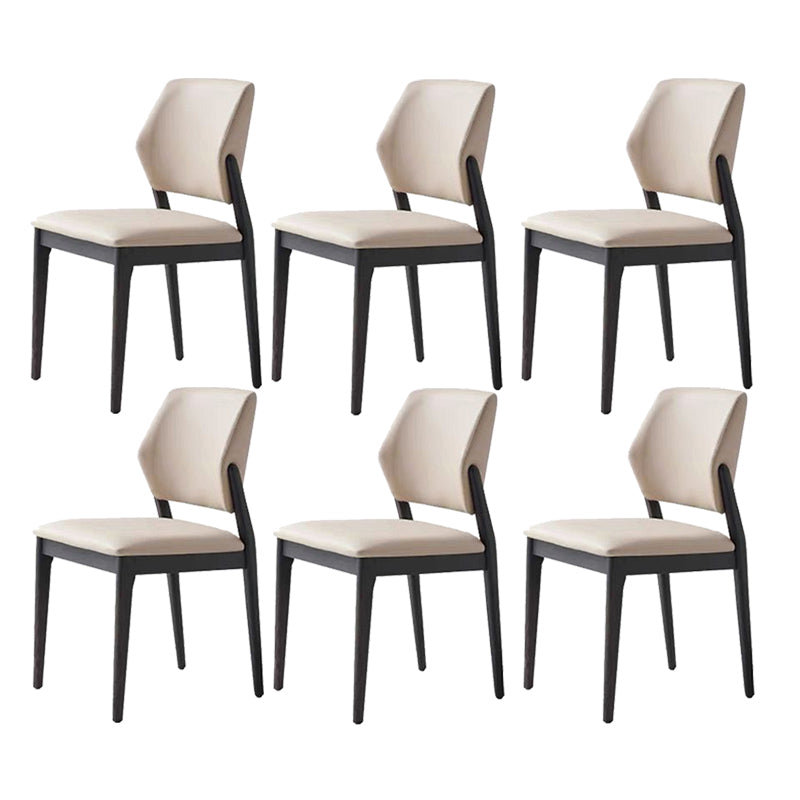 Industrial Upholstered Armless Chair Dining Room Open Back Dining Chair 6 Piece Set Black Clearhalo 'Dining Chairs' 'Dining Tables & Seating' 'dining_chair' 'furn' 'furn_dining_chair' 'Furniture' 'Kitchen & Dining Furniture' 7163231